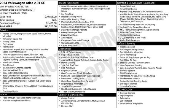 VOLKSWAGEN ATLAS 4MOTION 2024 1V2LR2CA3RC567168 image